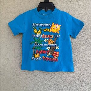 18 months Vibrant Blue Kids' T-Shirt with Hawaii Print